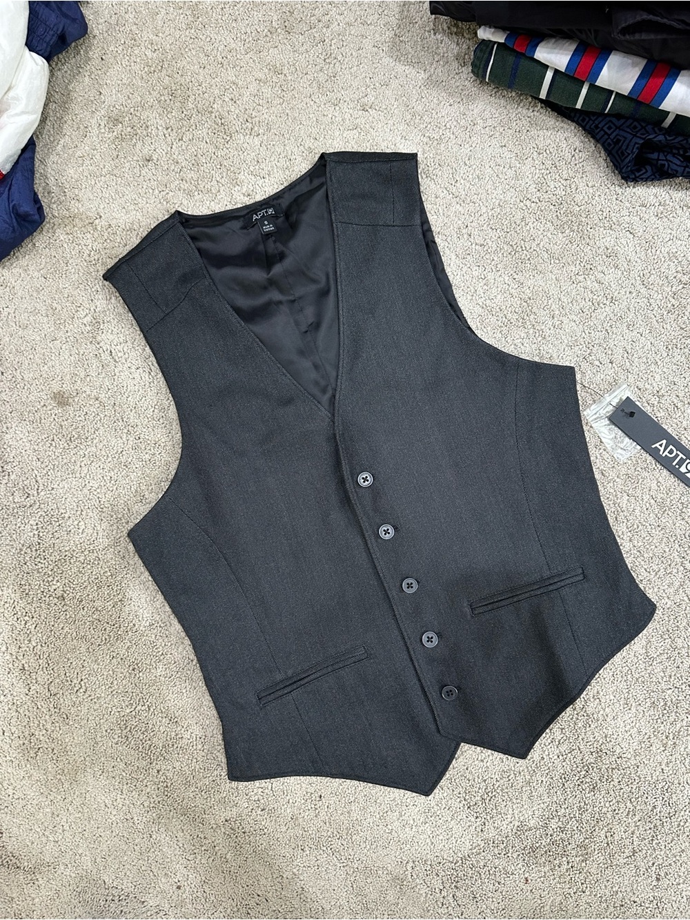 Apt. 9 Men's Dark Gray Five-Button Dress Vest